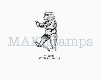 Rubber stamp little teddy bear - unmounted rubber stamp or cling stamp option (220307)