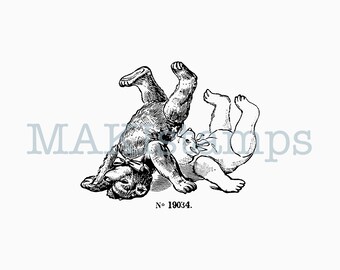 Rubber stamp teddy bears - unmounted rubber stamp or cling stamp option (220306)