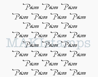 Background rubber stamp text Poison - unmounted rubber stamp or cling stamp option (200101)