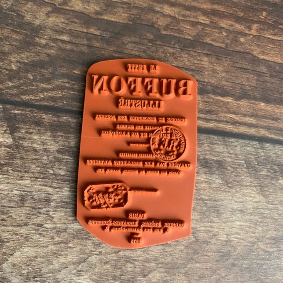 ドイツ製 輸入 ラバースタンプ マウント済『フランス語テキスト Buffon』