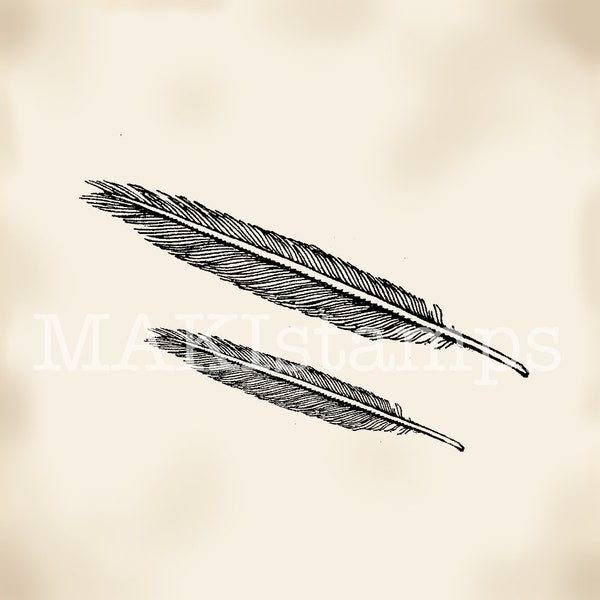 Feder Stempel / Schreibfeder Motivstempel - unmontiertes Stempelgummi oder cling stamp (180213)