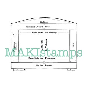 Carimbo de borracha para colagem de esboço de palco de teatro / carimbo de fundo / carimbo de planta baixa - carimbo sem montagem ou adesivo (160511)