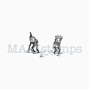 Winter Stempel Schneeballschlacht mit Brownies - unmontiert oder auf Haftschaum (230523)