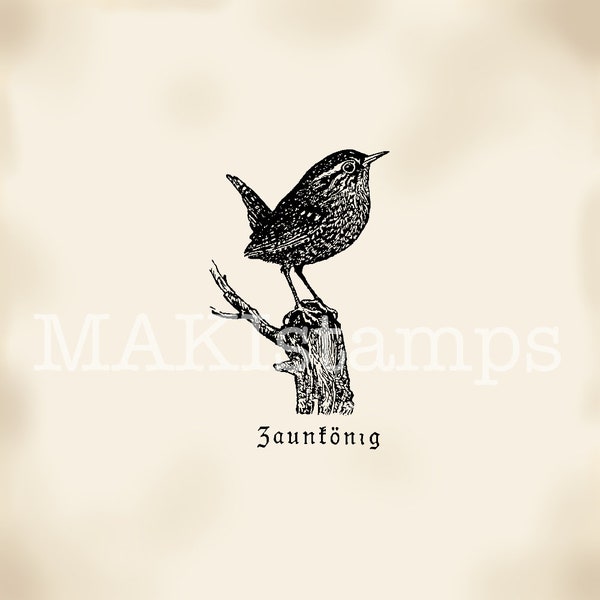 Wren rubber stamp / small bird stamp - unmounted or cling stamp (180211)