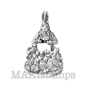 Rabbit rubber stamp / Rabbit teacher / Unmounted rubber stamp (140301)
