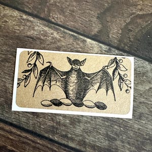 Timbro in gomma a forma di pipistrello, araldica medievale - opzione timbro in gomma o adesivo non montato (250227)