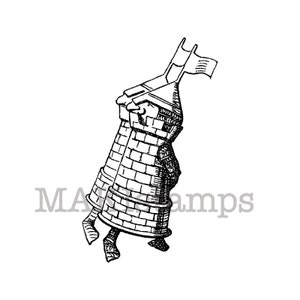 Chess stamp / Chess castle soldier / Unmounted rubber stamp (130113)