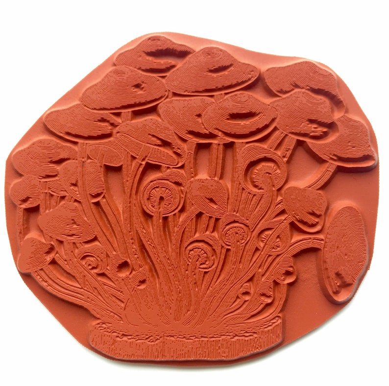 Mushroom rubber stamp / mushroom stamp / Unmounted rubber Etsy