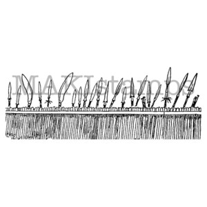 Border rubber stamp / Wooden fence with spearheads rubber stamp  (150514)