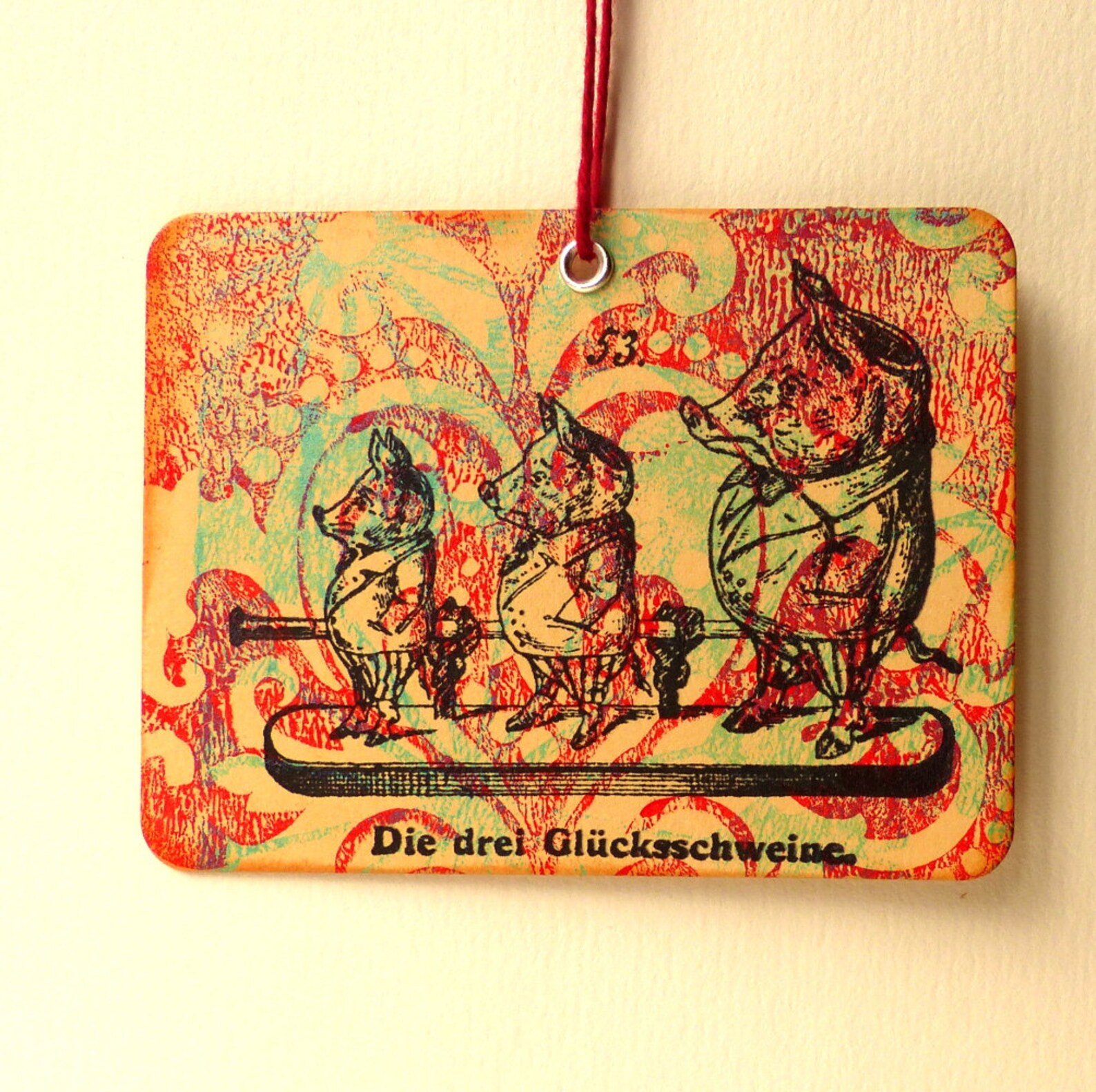 Pig Rubber Stamp / the Three Lucky Pigs / Unmounted Rubber Etsy