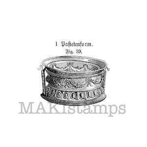 Kitchen rubber stamp / Vintage pie form / Unmounted rubber stamp (140104)