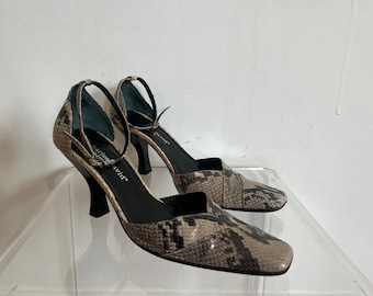 7 - 90年代のチャールズ・デイヴィッドのスネークプリントのメリージェーンヒール