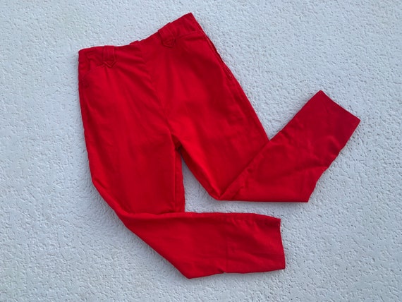 6 - 1950's WESTERN Cut RED Rayon Blend Pants