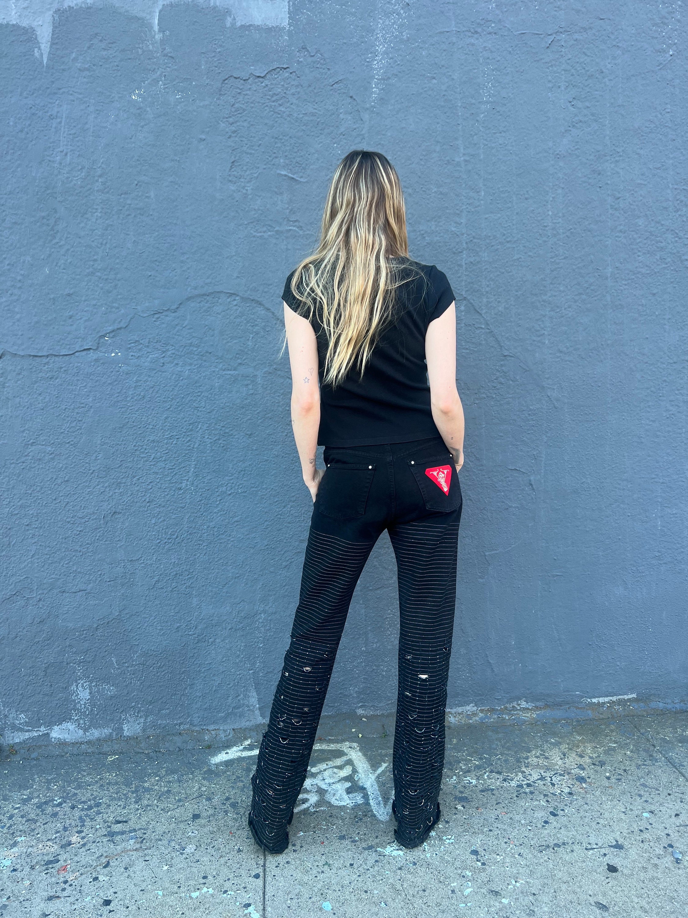 2 - Voyage Passion Beaded Denim Stretch Pants - Etsy 