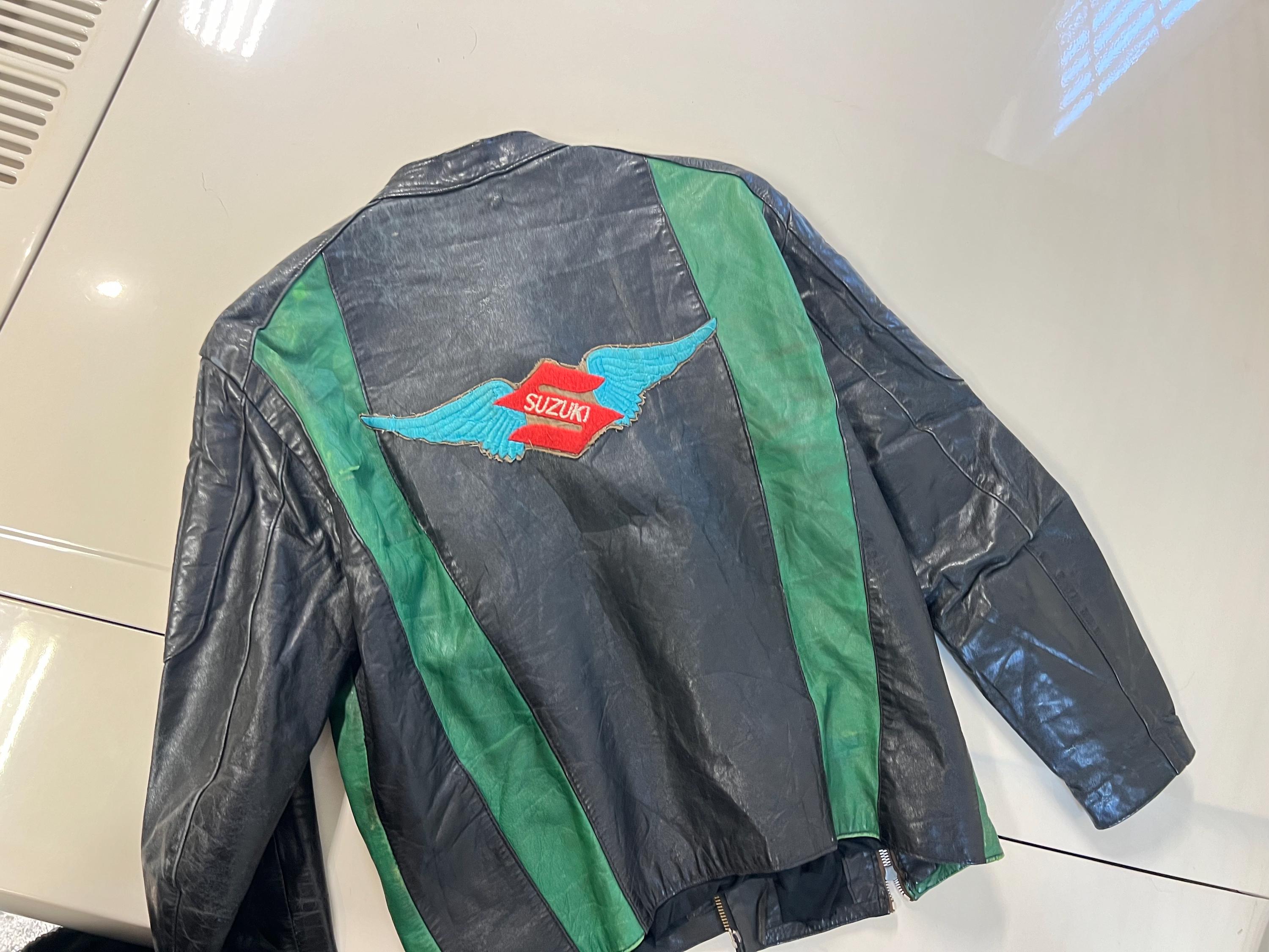 L - 70's Leather Jacket W/ Suzuki Patch - Etsy