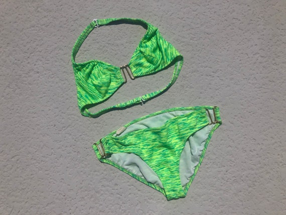 1970's Glenbrooke Lime Green Bikini Low-Rise with