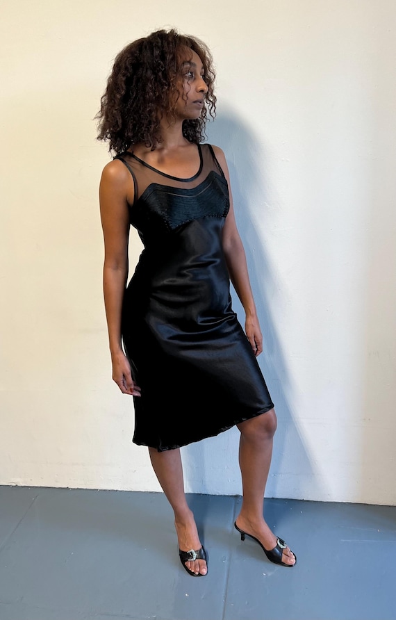 M - 90's Koji Yohji Black Slip Dress - image 2