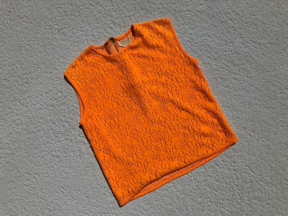ML - 60's Orange Knit Acrylic Tank Top