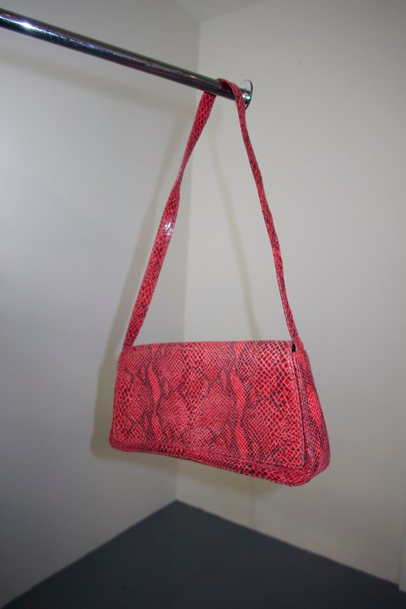 90's Red Snake Print Purse