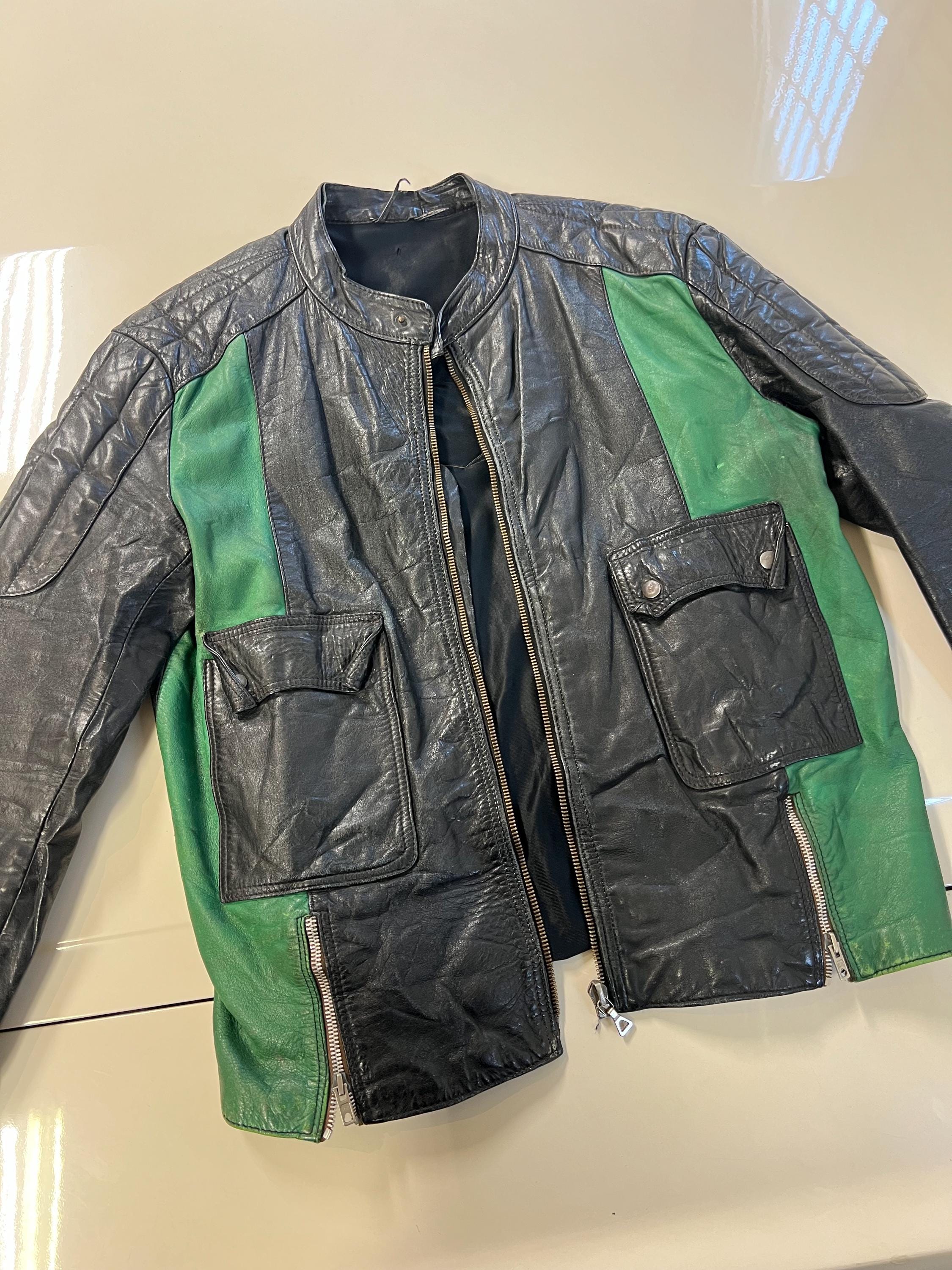 L - 70's Leather Jacket W/ Suzuki Patch - Etsy