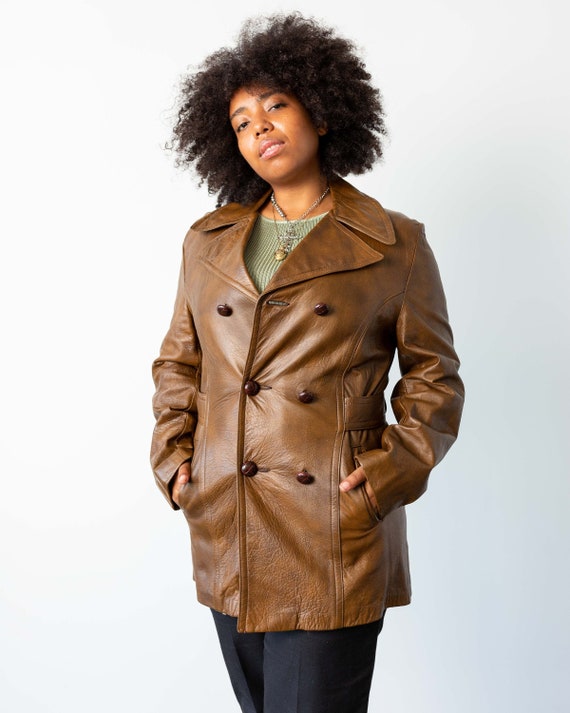 M - 70's Brown Leather Jacket