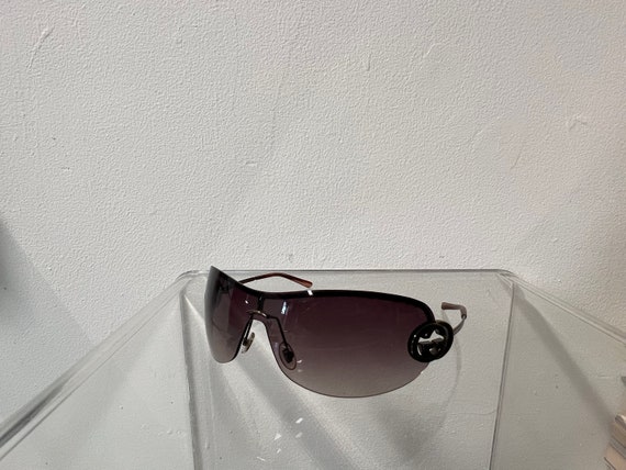 Y2K Gucci Shield Sunglasses Bronze - image 1