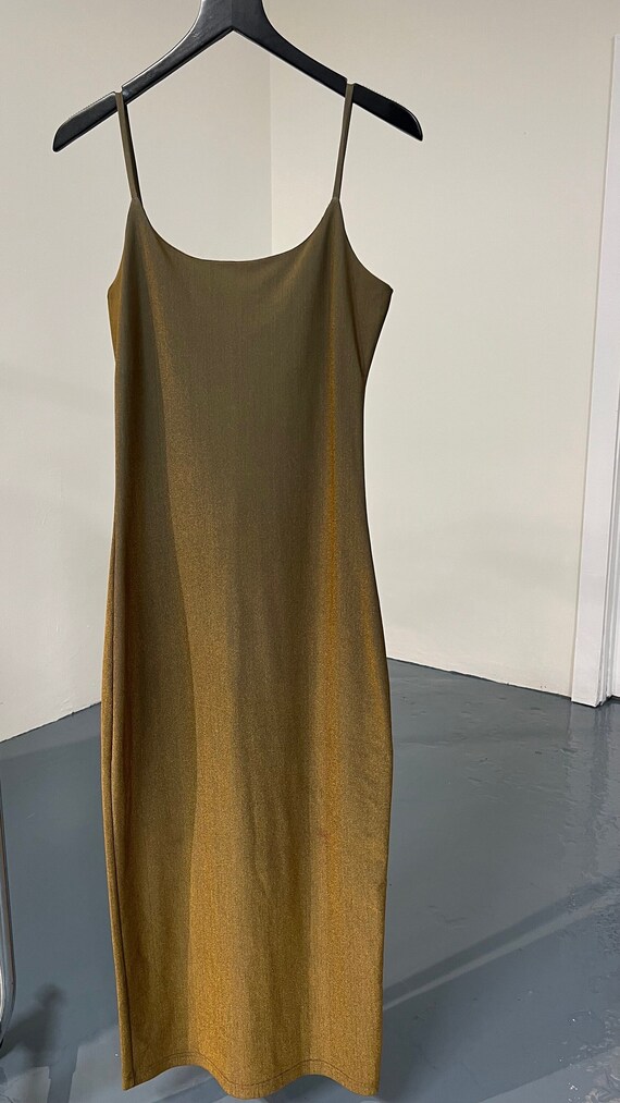 M - 90's Iridescent Stretch Glitter Maxi Dress