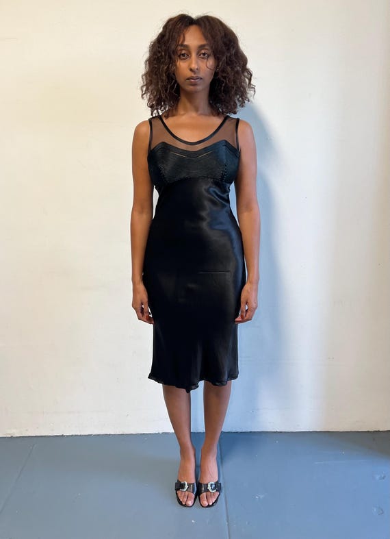 M - 90's Koji Yohji Black Slip Dress - image 1