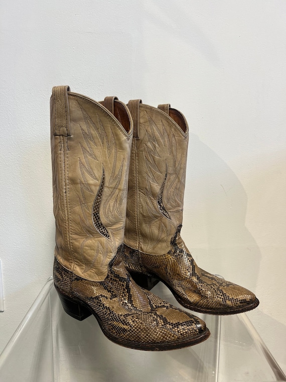 8.5 - Dan Post El Paso Snakeskin Cowboy Boots