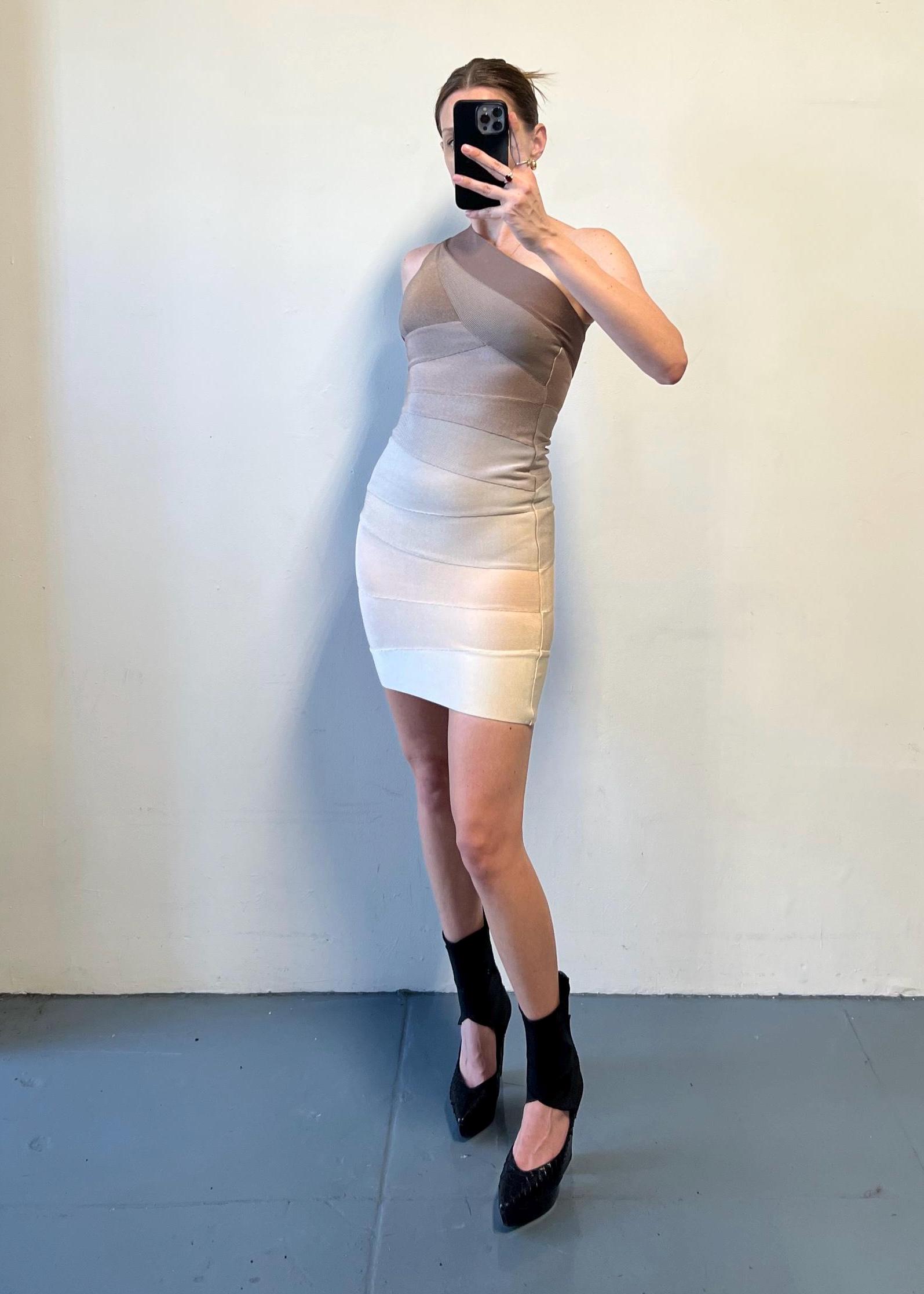 slim fit dress slacks Strapless Ombre Bandage Midi Dress – bebe main image 1