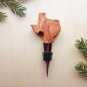 Texas Wine Bottle Stopper Wooden Gift image 1