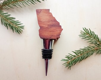 Georgia Wine Bottle Stopper Wooden Gift