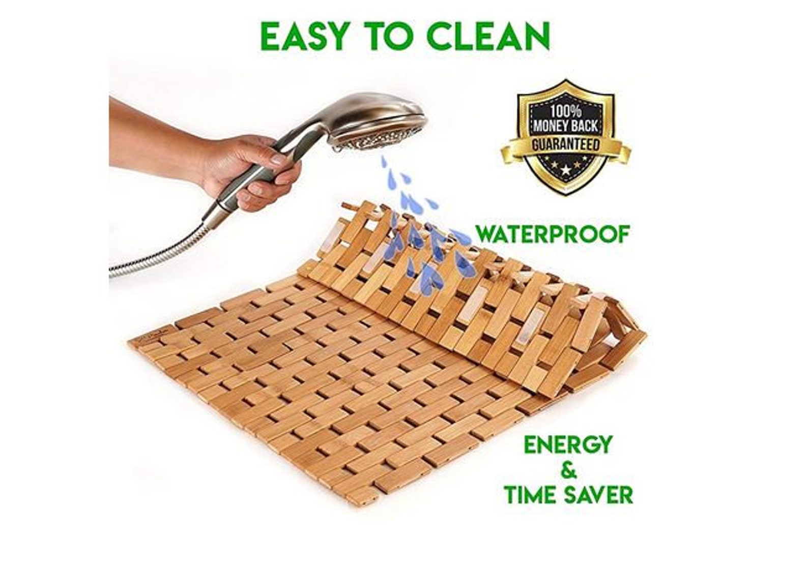 Natural Bamboo Wood Bath Mat Wooden Door Mat/Kitchen Floor Rug Etsy