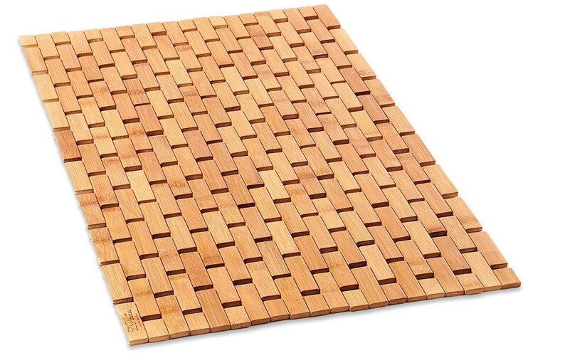 Natural Bamboo Wood Bath Mat Wooden Door Mat/Kitchen Floor Rug Etsy
