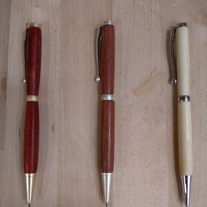 Sleek Handmade wood pen with engraving, Slimline Pen, Sleek Pen, Twist Pen, Fun Wood Pen image 3