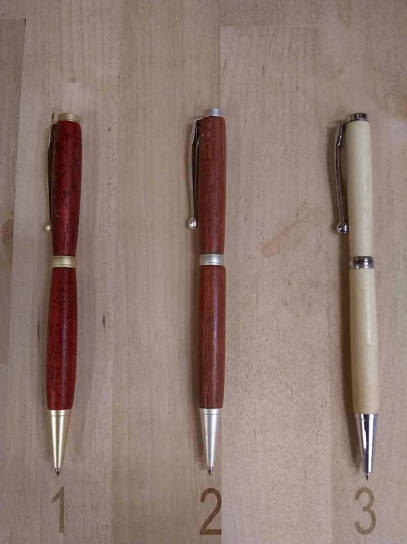 Sleek Handmade wood pen with engraving, Slimline Pen, Sleek Pen, Twist Pen, Fun Wood Pen image 3