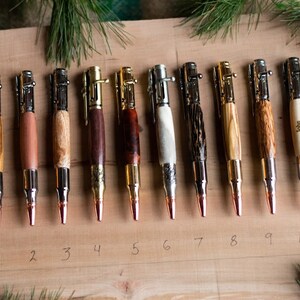 Hunting Gift Groom, Bolt Action Pen, Exotic Wood Pen, Rare Wood Pen, Deer Hunter Wood Pen, Hunting Gift for Dad image 10