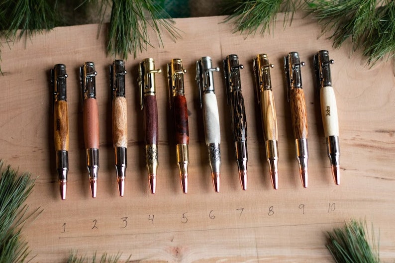 Hunting Gift Groom, Bolt Action Pen, Exotic Wood Pen, Rare Wood Pen, Deer Hunter Wood Pen, Hunting Gift for Dad image 10