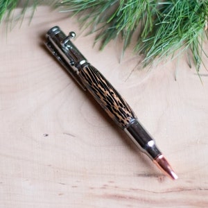 Hunting Gift Groom, Bolt Action Pen, Exotic Wood Pen, Rare Wood Pen, Deer Hunter Wood Pen, Hunting Gift for Dad image 9