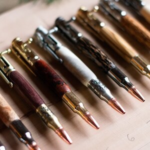 Hunting Gift Groom, Bolt Action Pen, Exotic Wood Pen, Rare Wood Pen, Deer Hunter Wood Pen, Hunting Gift for Dad image 1
