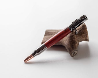 Engraved Wood Pen-Engraved Bullet Pen-bolt action pen-wood pen-stocking stuffer-hunting gift-gift for hunter-christmas gift for him-engraved