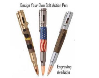 Wood Bolt Action Pen - Gun Gifts for Him -Wood Gun Pens -Rifle Bolt Pen - Cool Bullet Pens - Engraved Gun Pen - Engraved Bullet Pens - Pen