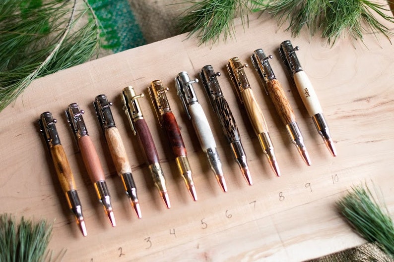 Hunting Gift Groom, Bolt Action Pen, Exotic Wood Pen, Rare Wood Pen, Deer Hunter Wood Pen, Hunting Gift for Dad image 5