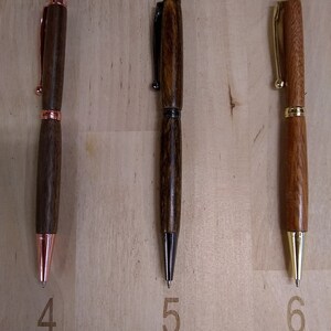 Sleek Handmade wood pen with engraving, Slimline Pen, Sleek Pen, Twist Pen, Fun Wood Pen image 4