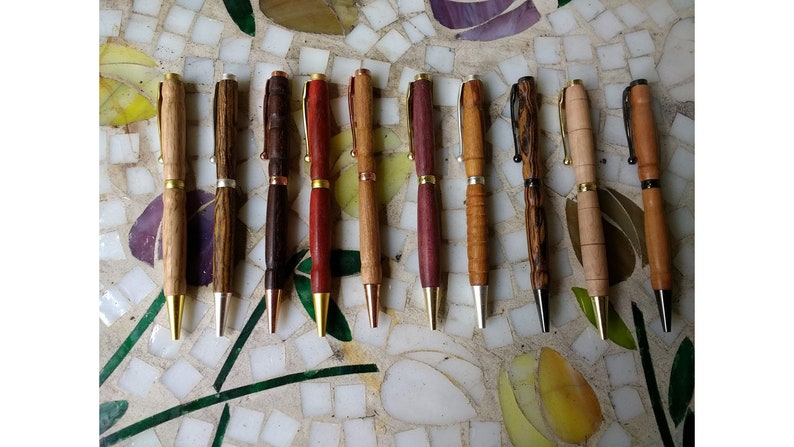 Free Personalization on Pen PERSONALIZED Exotic NATURAL Wood Pen Engraved Wooden Pens Rosewood Pens Silver Gift Exotic Wood Gift image 2