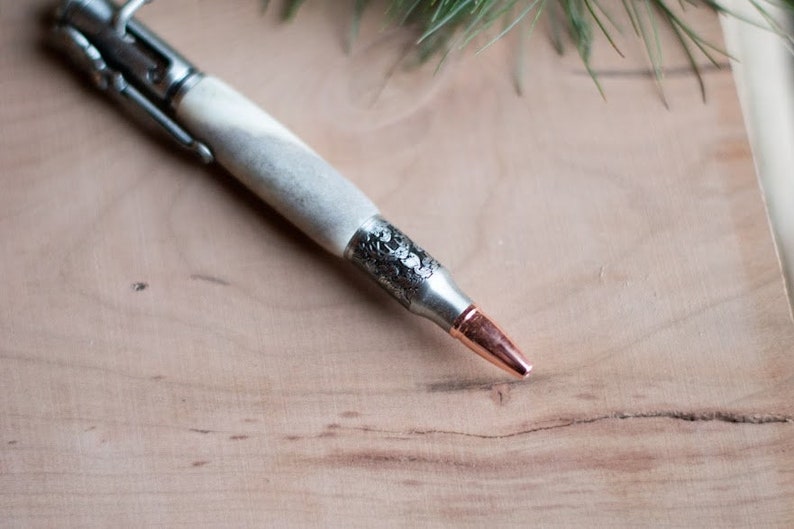 Hunting Gift Groom, Bolt Action Pen, Exotic Wood Pen, Rare Wood Pen, Deer Hunter Wood Pen, Hunting Gift for Dad image 8