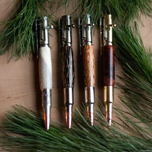 Hunting Gift Groom, Bolt Action Pen, Exotic Wood Pen, Rare Wood Pen, Deer Hunter Wood Pen, Hunting Gift for Dad image 6