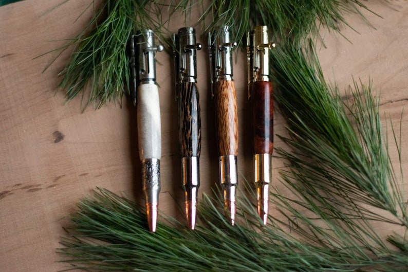 Hunting Gift Groom, Bolt Action Pen, Exotic Wood Pen, Rare Wood Pen, Deer Hunter Wood Pen, Hunting Gift for Dad image 6