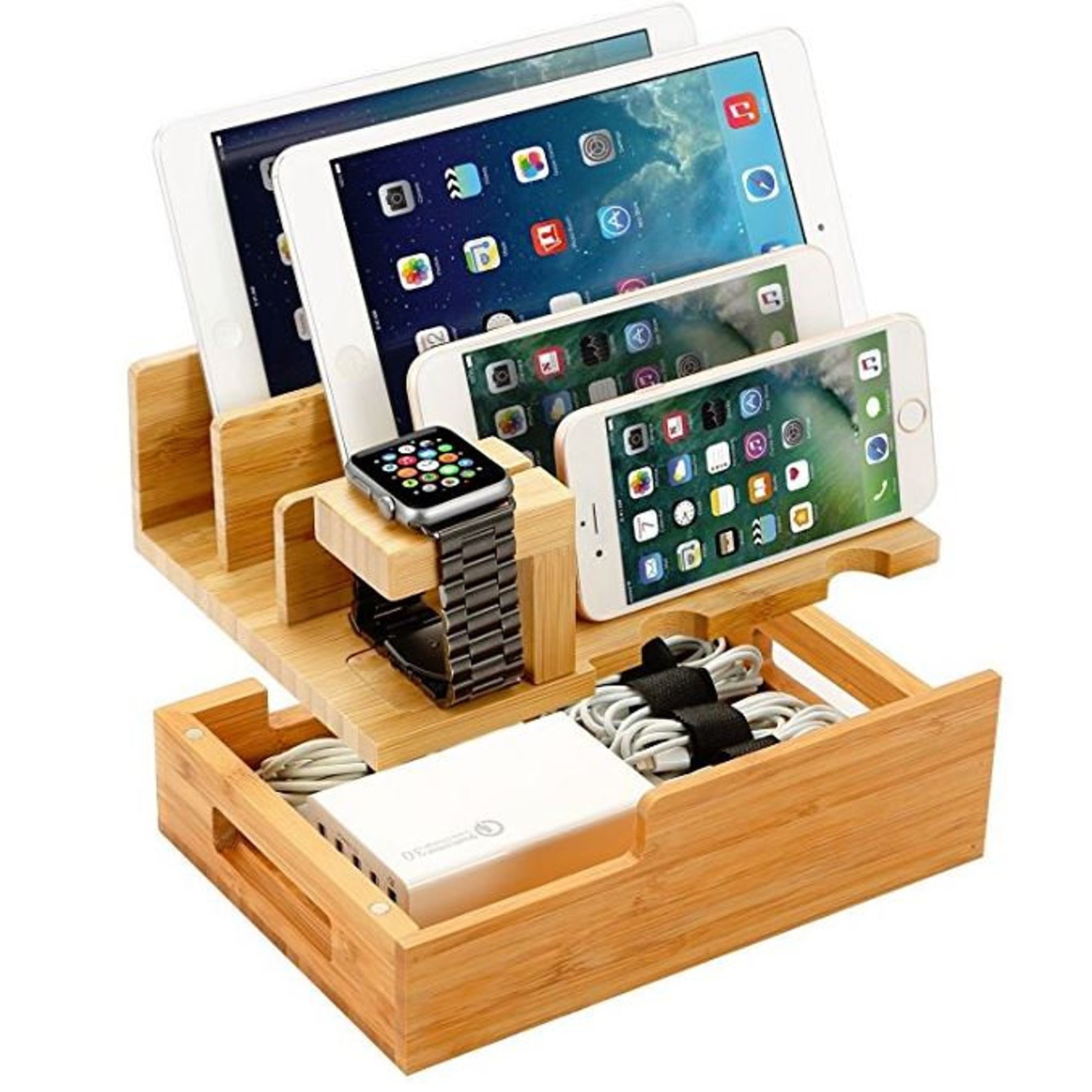 Ladestation Für Mehrere Geräte Selber Bauen Ladestation für mehrere Geräte Holz Dock Organizer Ladestation | Etsy