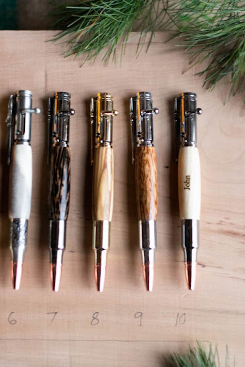 Hunting Gift Groom, Bolt Action Pen, Exotic Wood Pen, Rare Wood Pen, Deer Hunter Wood Pen, Hunting Gift for Dad image 7